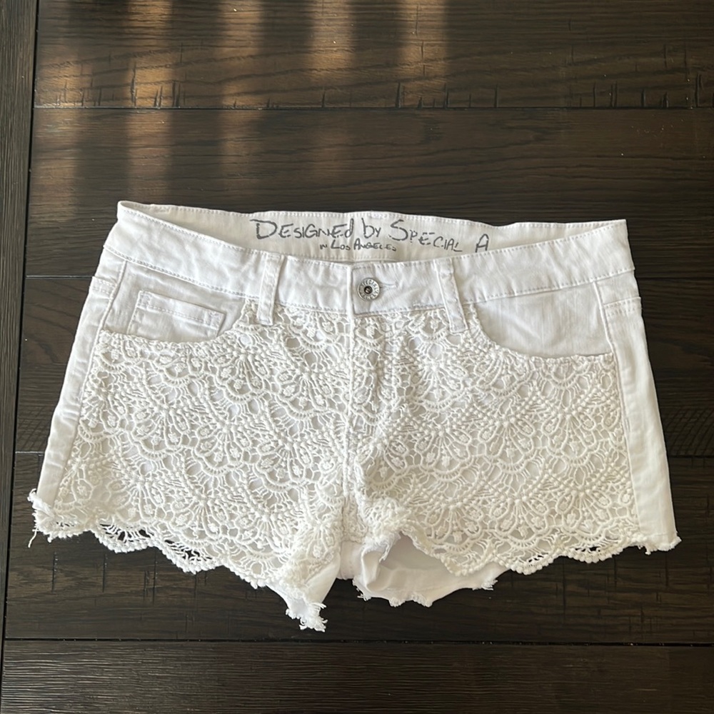 White Jean Shorts